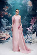 21SIX • Leilani Crystal Halter Royal Taffeta Gown