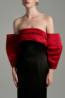 Strapless Fold Over Midi Dress with Oversized Bow Back Train for women, from IHF STUDIO, The Viet Concept 