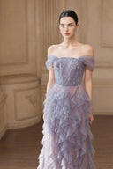 Zoe Amethyst Off-Shoulder Wave Gown for women, from JOSEPHINE, The Viet Concept 