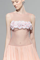 Pink Poppy Raffia Leaves Mini Dress for women, from Pham, The Viet Concept 