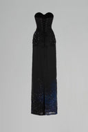 Charm Ombre Crystal-Embellished Corset Satin Organza Maxi Dress for women, from DANG PHONG DESIGNER, The Viet Concept