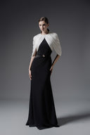 L'ALLÉE • Shadow Weave Cape Sleeve Mermaid Gown