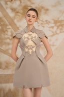ROSEE de MATIN • Gray Rose Mini Dress