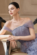 Zoe Amethyst Off-Shoulder Wave Gown for women, from JOSEPHINE, The Viet Concept 