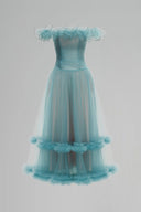 Selene Sapphire Blue Tulle Evening Dress for women, from JOSEPHINE, The Viet Concept