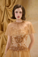 Claire Guipure Lace Chiffon Evening Gown for women, from MADDY HATES ROSE, The Viet Concept
