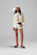 Éloria Ivory Satin Floral Accent Top for women, from DAS LA VIE, The Viet Concept 