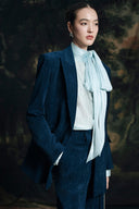 Imperial Peak Lapel Double-Breasted Velvet Blazer for women, from HOBB, The Viet Concept 