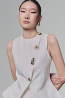 White Button-up Vest for women, from Keira Tong, The Viet Concept 