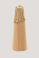 Ivresse Couture Brown Layered Mesh Maxi Skirt for women, from CALISTA, The Viet Concept 