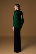 Élance Black Cape Sleeve Column Gown With Silk Bow for women, from IHF ATELIER, The Viet Concept