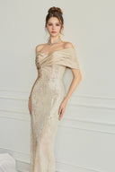 Zelia Off-Shoulder Sequin Chantilly Lace Evening Gown for women, from CALISTA, The Viet Concept