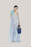 Pine Trapezoid Pleated Chiffon Maxi Dress for women, from DAS LA VIE, The Viet Concept 
