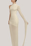 Hyperion Hourglass Asymmetric Sleeved Jersey Floor Length Dress for women, from Poem, The Viet Concept 