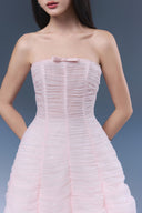 Ember Strapless Pleated Tulle Silk Maxi Dress for women, from JOSEPHINE, The Viet Concept 