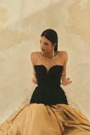 Flared Off-Shoulder 3D Crystal Floral Couture Maxi Dress for women, from L'SCARLETT, The Viet Concept