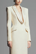 Miranda Sheath Peak Lapel Polyester Floor Length Dress for women, from Maison Des Copains, the Viet Concept
