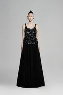 Black Bloom Crystal Maxi Dress for women, from Pham, The Viet Concept 