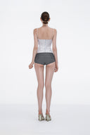 Siréla Tailored Cotton Khaki Shorts for women, from HUELLEY ROSE, The Viet Concept 