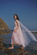 The Swan Feather-Embellished A-Line Mesh Couture Gown for women, from LINH PHUNG, The Viet Concept