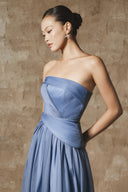 Noon Celestia Draped Shimmer Mesh Gown for women, from BYDI, The Viet Concept