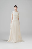 LARMES • Edana Champagne Embellished Evening Gown