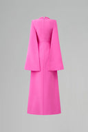 Pink A-Line Evening Gown – Draped Neck, Silk Crepe Luxury Dress for women, from IHF ATELIER, The Viet Concept 