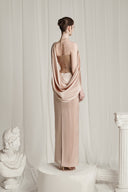 Cassia Rose Gold Sequin Draping Gown Dress for women, from CALISTA, The Viet Concept 