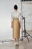 DO LONG • Rose Haze Champagne Midi Dress