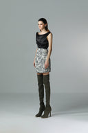 Umbra Draped Organza Sequin Silk Mini Dress for women, from SORAMAME, The Viet Concept