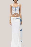 White Tula Set With Top & Skirt for women, from Huelley Rose, The Viet Concept