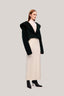 Black Mac Lam Cropped Plunge Neck Ribbed Velvet Jacket for women, from TINH, The Viet Concept 