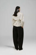 Light Beige Wool Plaid Twisted Plaid for women, from LECIA, The Viet Concept 