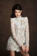 Petal 3D Floral Beaded Lace Couture Dress for women, from KEIRA TONG, The Viet Concept 