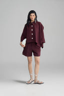 Pearl Éclat Pleated Twill Shorts for women, from CAOSTU, The Viet Concept