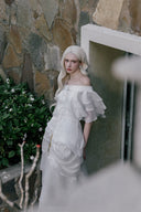 Thomas Lace-Up Rose Asymmetric Maxi Dress for women, from WHITE PLAN, The Viet Concept