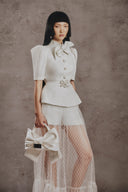 Ada Embellished Bow Tweed Couture Jacket for women, from WHITE PLAN, The Viet Concept 