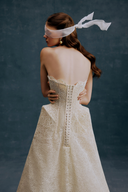 WHITE PLAN • Lora Strapless Lace Corset Midi Dress