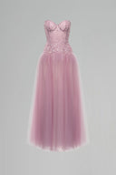 LUCILLA • Beryl Embroidered Lace & Tulle Strapless Evening Gown
