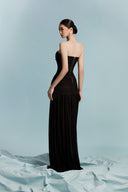 Soma Noir Pleated Mesh Draped Dress for women, from BYDI, The Viet Concept 