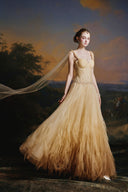 MADDY HATES ROSE • Lunelle Champagne Tulle Floor-Length Ball Gown