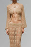 Mocha Miriam Set with Top & Maxi Skirt for women, from La Vierge, The Viet Concept 