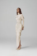 White Thalora Long Sleeves  Maxi Dress for woman, from POEM, The Viet Concept 