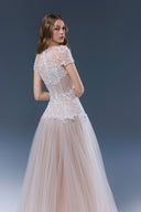 Angelica Ivory Lace Tulle Corset Maxi Dress for women, from JOSEPHINE, The Viet Concept 