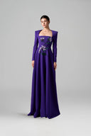 Amina Embellished Crepe U-Neck Floral Gown for women, from 21SIX, The Viet Concept