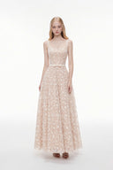 JOSÉPHINE • Ivory Lace Elegance Midi Dress