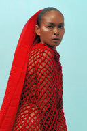 Crimson Lotus Reliquary Gown With Sculptural Veil for women, from DAS LA VIE, The Viet Concept 