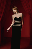Karma Sculpted Beaded Crepe Gown With Tulle Cape for women, from JOSEPHINE, The Viet Concept