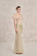 Solana 3D Wave Halter Lace Maxi Dress for women, from LINH PHUNG, The Viet Concept