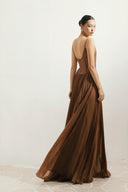 Soli Pleated Shimmer Mesh Gown for women, from BYDI, The Viet Concept